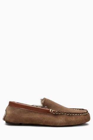 Contrast Stitch Perforated Moccasin